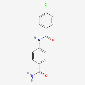 molecular formula C14H11ClN2O2 B10977629 N-(4-carbamoylphenyl)-4-chlorobenzamide 