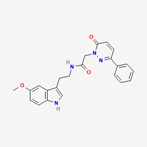 molecular formula C23H22N4O3 B10977681 N-[2-(5-methoxy-1H-indol-3-yl)ethyl]-2-(6-oxo-3-phenylpyridazin-1(6H)-yl)acetamide 