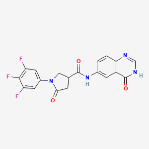 molecular formula C19H13F3N4O3 B10977800 N-(4-hydroxyquinazolin-6-yl)-5-oxo-1-(3,4,5-trifluorophenyl)pyrrolidine-3-carboxamide 