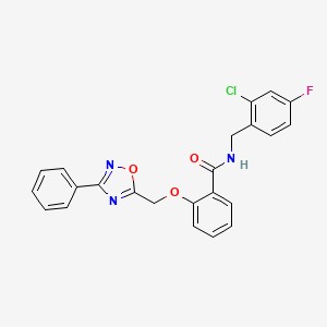 molecular formula C23H17ClFN3O3 B10977805 N-(2-chloro-4-fluorobenzyl)-2-[(3-phenyl-1,2,4-oxadiazol-5-yl)methoxy]benzamide 