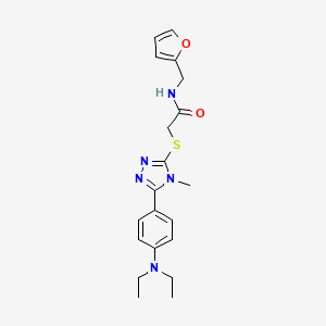 molecular formula C20H25N5O2S B10977817 2-({5-[4-(diethylamino)phenyl]-4-methyl-4H-1,2,4-triazol-3-yl}sulfanyl)-N-(furan-2-ylmethyl)acetamide 