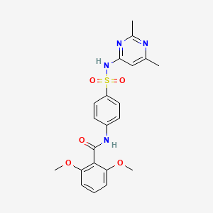 molecular formula C21H22N4O5S B10977826 N-[4-(2,6-Dimethyl-pyrimidin-4-ylsulfamoyl)-phenyl]-2,6-dimethoxy-benzamide 