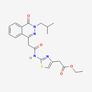 molecular formula C21H24N4O4S B10977829 Ethyl [2-({[3-(2-methylpropyl)-4-oxo-3,4-dihydrophthalazin-1-yl]acetyl}amino)-1,3-thiazol-4-yl]acetate 