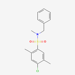molecular formula C16H18ClNO2S B10977843 N-benzyl-4-chloro-N,2,5-trimethylbenzenesulfonamide 