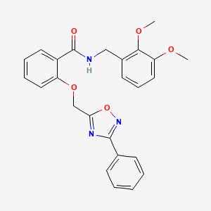 molecular formula C25H23N3O5 B10977934 N-(2,3-dimethoxybenzyl)-2-[(3-phenyl-1,2,4-oxadiazol-5-yl)methoxy]benzamide 
