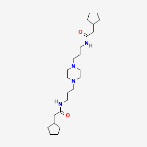 molecular formula C24H44N4O2 B10977960 N,N'-(piperazine-1,4-diyldipropane-3,1-diyl)bis(2-cyclopentylacetamide) 