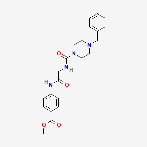 molecular formula C22H26N4O4 B10978009 methyl 4-({N-[(4-benzylpiperazin-1-yl)carbonyl]glycyl}amino)benzoate 
