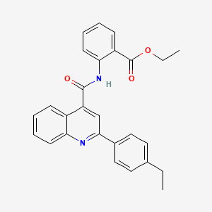 molecular formula C27H24N2O3 B10978012 Ethyl 2-({[2-(4-ethylphenyl)quinolin-4-yl]carbonyl}amino)benzoate 