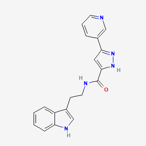 molecular formula C19H17N5O B10978021 N-[2-(1H-indol-3-yl)ethyl]-3-(pyridin-3-yl)-1H-pyrazole-5-carboxamide 