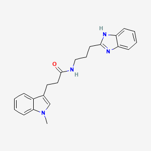 molecular formula C22H24N4O B10978036 N-[3-(1H-benzimidazol-2-yl)propyl]-3-(1-methyl-1H-indol-3-yl)propanamide 