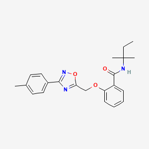molecular formula C22H25N3O3 B10978099 N-(2-methylbutan-2-yl)-2-{[3-(4-methylphenyl)-1,2,4-oxadiazol-5-yl]methoxy}benzamide 