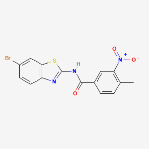 molecular formula C15H10BrN3O3S B10978194 N-(6-bromo-1,3-benzothiazol-2-yl)-4-methyl-3-nitrobenzamide 