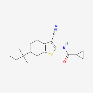 molecular formula C18H24N2OS B10978208 N-[3-cyano-6-(2-methylbutan-2-yl)-4,5,6,7-tetrahydro-1-benzothiophen-2-yl]cyclopropanecarboxamide 