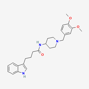 molecular formula C26H33N3O3 B10978248 N-[1-(3,4-dimethoxybenzyl)piperidin-4-yl]-4-(1H-indol-3-yl)butanamide 