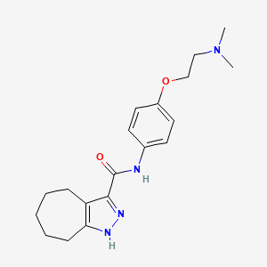 molecular formula C19H26N4O2 B10978266 N-{4-[2-(dimethylamino)ethoxy]phenyl}-2,4,5,6,7,8-hexahydrocyclohepta[c]pyrazole-3-carboxamide 