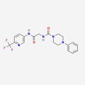 molecular formula C19H20F3N5O2 B10978298 N-(2-oxo-2-{[6-(trifluoromethyl)pyridin-3-yl]amino}ethyl)-4-phenylpiperazine-1-carboxamide 