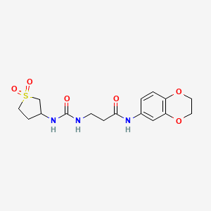 molecular formula C16H21N3O6S B10978310 N-(2,3-dihydro-1,4-benzodioxin-6-yl)-N~3~-[(1,1-dioxidotetrahydrothiophen-3-yl)carbamoyl]-beta-alaninamide 