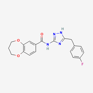 molecular formula C19H17FN4O3 B10978338 N-[3-(4-fluorobenzyl)-1H-1,2,4-triazol-5-yl]-3,4-dihydro-2H-1,5-benzodioxepine-7-carboxamide 