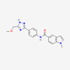 molecular formula C20H19N5O2 B10978361 N-{4-[5-(methoxymethyl)-1H-1,2,4-triazol-3-yl]phenyl}-1-methyl-1H-indole-5-carboxamide 
