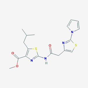 molecular formula C18H20N4O3S2 B10978370 methyl 5-(2-methylpropyl)-2-({[2-(1H-pyrrol-1-yl)-1,3-thiazol-4-yl]acetyl}amino)-1,3-thiazole-4-carboxylate 