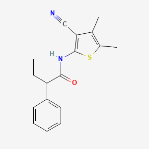 molecular formula C17H18N2OS B10978387 N-(3-cyano-4,5-dimethylthiophen-2-yl)-2-phenylbutanamide 