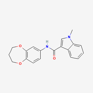 molecular formula C19H18N2O3 B10978413 N-(3,4-dihydro-2H-1,5-benzodioxepin-7-yl)-1-methyl-1H-indole-3-carboxamide 