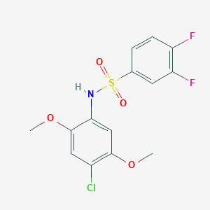 molecular formula C14H12ClF2NO4S B10978444 N-(4-chloro-2,5-dimethoxyphenyl)-3,4-difluorobenzenesulfonamide 