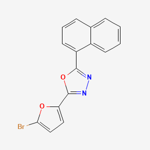molecular formula C16H9BrN2O2 B10978464 2-(5-Bromofuran-2-yl)-5-(naphthalen-1-yl)-1,3,4-oxadiazole 