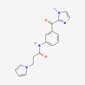 molecular formula C18H18N4O2 B10978531 N-{3-[(1-methyl-1H-imidazol-2-yl)carbonyl]phenyl}-3-(1H-pyrrol-1-yl)propanamide 