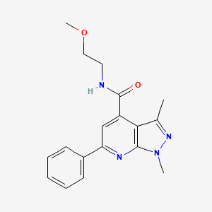 molecular formula C18H20N4O2 B10978539 N-(2-methoxyethyl)-1,3-dimethyl-6-phenyl-1H-pyrazolo[3,4-b]pyridine-4-carboxamide 