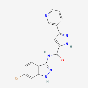 molecular formula C16H11BrN6O B10978546 N-(6-bromo-1H-indazol-3-yl)-5-(pyridin-3-yl)-1H-pyrazole-3-carboxamide 