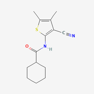molecular formula C14H18N2OS B10978611 N-(3-cyano-4,5-dimethylthiophen-2-yl)cyclohexanecarboxamide 