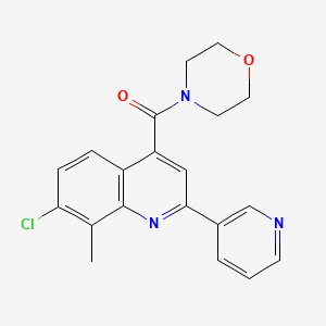 molecular formula C20H18ClN3O2 B10978657 [7-Chloro-8-methyl-2-(pyridin-3-yl)quinolin-4-yl](morpholin-4-yl)methanone 