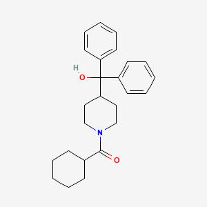 molecular formula C25H31NO2 B10978672 Cyclohexyl{4-[hydroxy(diphenyl)methyl]piperidin-1-yl}methanone 