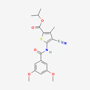 molecular formula C19H20N2O5S B10978702 Propan-2-yl 4-cyano-5-{[(3,5-dimethoxyphenyl)carbonyl]amino}-3-methylthiophene-2-carboxylate 