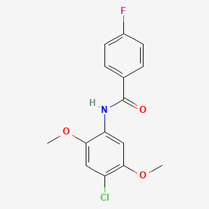 molecular formula C15H13ClFNO3 B10978760 N-(4-chloro-2,5-dimethoxyphenyl)-4-fluorobenzamide 