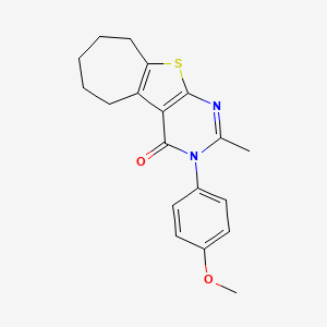 molecular formula C19H20N2O2S B10978764 3-(4-methoxyphenyl)-2-methyl-3,5,6,7,8,9-hexahydro-4H-cyclohepta[4,5]thieno[2,3-d]pyrimidin-4-one 