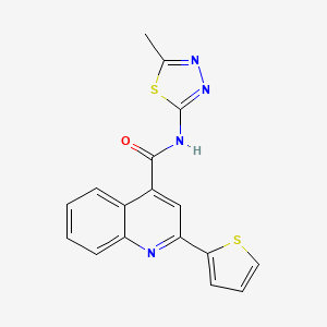 molecular formula C17H12N4OS2 B10978803 N-(5-methyl-1,3,4-thiadiazol-2-yl)-2-(thiophen-2-yl)quinoline-4-carboxamide 
