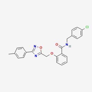 molecular formula C24H20ClN3O3 B10978835 N-(4-chlorobenzyl)-2-{[3-(4-methylphenyl)-1,2,4-oxadiazol-5-yl]methoxy}benzamide 
