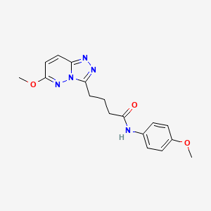 molecular formula C17H19N5O3 B10978840 N-(4-methoxyphenyl)-4-(6-methoxy[1,2,4]triazolo[4,3-b]pyridazin-3-yl)butanamide 
