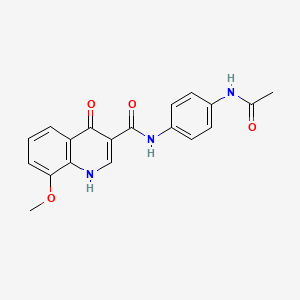 molecular formula C19H17N3O4 B10978845 N-[4-(acetylamino)phenyl]-8-methoxy-4-oxo-1,4-dihydroquinoline-3-carboxamide 