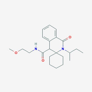 molecular formula C22H32N2O3 B10978855 2'-(butan-2-yl)-N-(2-methoxyethyl)-1'-oxo-1',4'-dihydro-2'H-spiro[cyclohexane-1,3'-isoquinoline]-4'-carboxamide 
