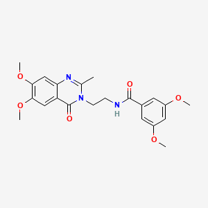molecular formula C22H25N3O6 B10978860 N-[2-(6,7-dimethoxy-2-methyl-4-oxoquinazolin-3(4H)-yl)ethyl]-3,5-dimethoxybenzamide 