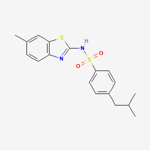 molecular formula C18H20N2O2S2 B10978876 N-(6-methyl-1,3-benzothiazol-2-yl)-4-(2-methylpropyl)benzenesulfonamide 