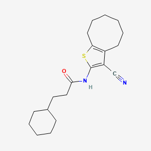 molecular formula C20H28N2OS B10978890 N-(3-cyano-4,5,6,7,8,9-hexahydrocycloocta[b]thiophen-2-yl)-3-cyclohexylpropanamide 