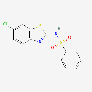 molecular formula C13H9ClN2O2S2 B10978911 N-(6-Chloro-1,3-benzothiazol-2-yl)benzenesulfonamide 