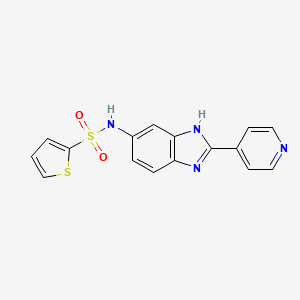 molecular formula C16H12N4O2S2 B10978942 N-[2-(pyridin-4-yl)-1H-benzimidazol-6-yl]thiophene-2-sulfonamide 