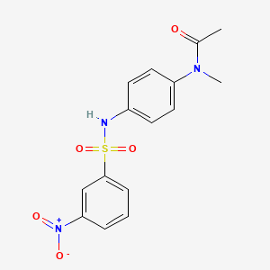 molecular formula C15H15N3O5S B10978966 N-methyl-N-(4-{[(3-nitrophenyl)sulfonyl]amino}phenyl)acetamide 
