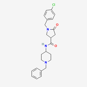 molecular formula C24H28ClN3O2 B10978968 N-(1-benzylpiperidin-4-yl)-1-(4-chlorobenzyl)-5-oxopyrrolidine-3-carboxamide 