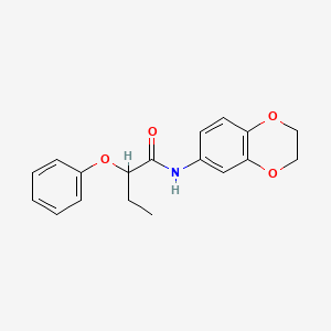 molecular formula C18H19NO4 B10978992 N-(2,3-dihydro-1,4-benzodioxin-6-yl)-2-phenoxybutanamide 